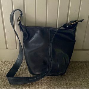 Coach- black leather crossbody